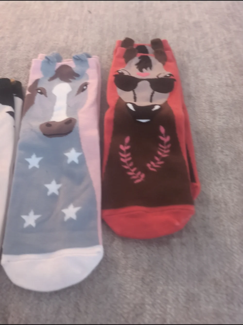 Western Novelty Womens Socks Horse Themed Funny Cute With Ears 5-8